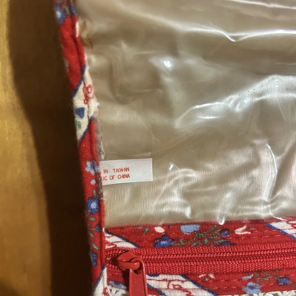 Vintage Lanz Cosmetic Toiletries Travel Bag‎ Kit Floral Stripe Print